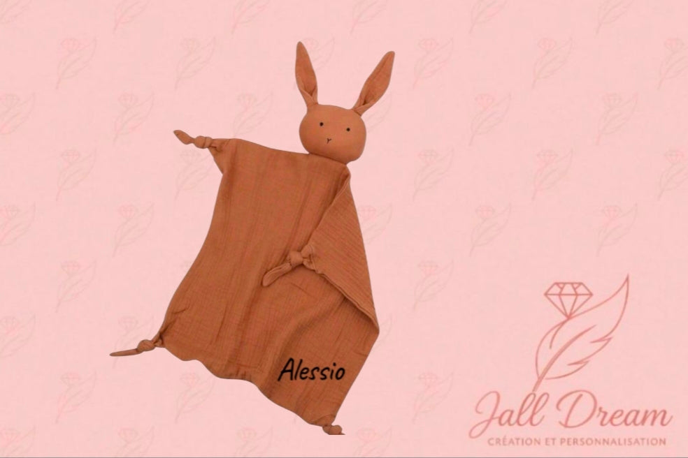 Doudou Naissance Personnalisé Grand Lapin