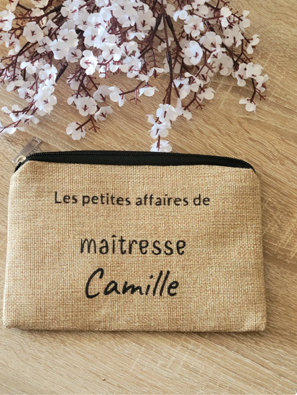 Trousse Toile de Jute Personnalisé