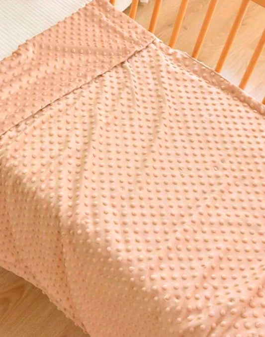 Couverture bébé personnalisé vert d'eau et café clair