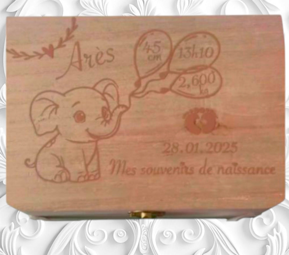 Valise souvenir de naissance personnalisée