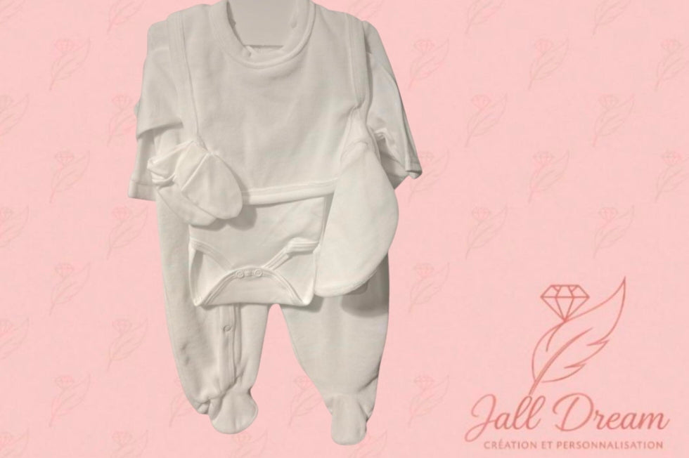 Ensemble 5 pièces Pyjama en Velours Personnalisable