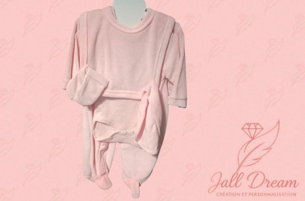 Ensemble 5 pièces Pyjama en Velours Personnalisable