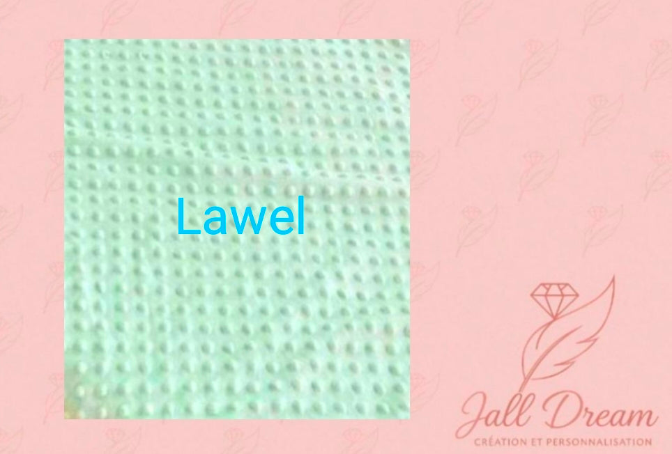 Couverture bébé personnalisé vert d'eau et café clair