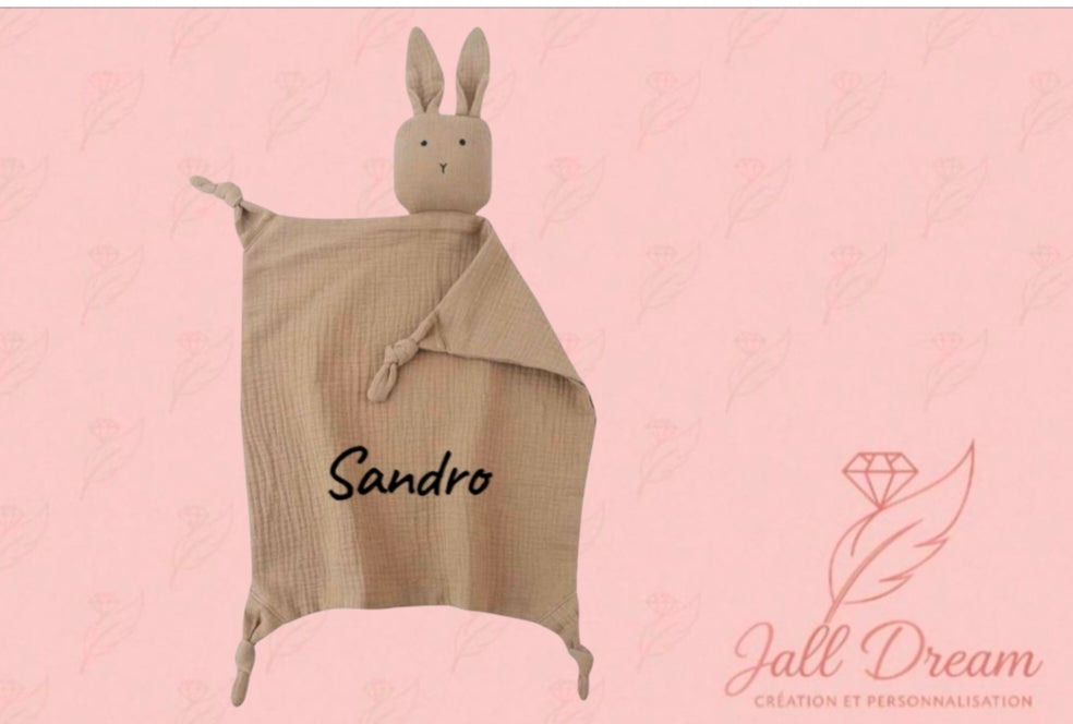 Doudou Naissance Personnalisé Grand Lapin